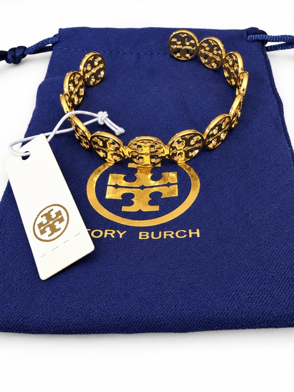 NWT TORY BURCH Logo Cuff Bracelet New in Dust Bag, Retail $148